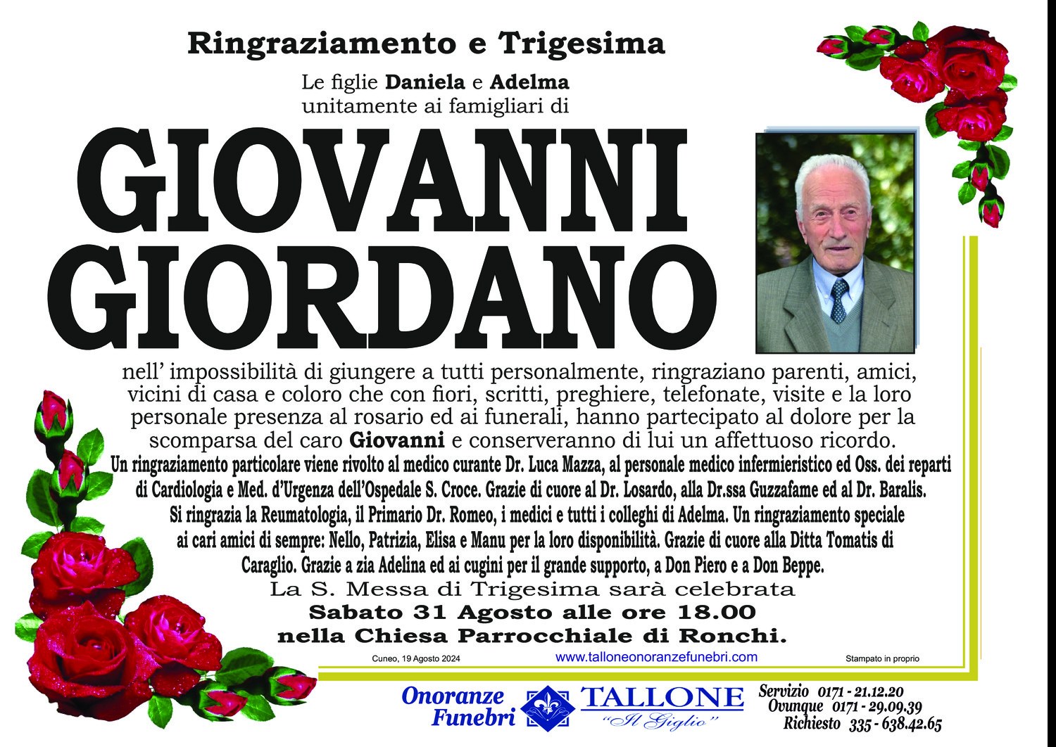 <br />
<b>Warning</b>:  Undefined variable $info in <b>/home/tallone/public_html/ringraziamenti.php</b> on line <b>68</b><br />
Giovanni Giordano